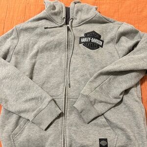 Harley-Davidson® Men's B&S Logo Revolution Zip-Up Hoodie - Gray